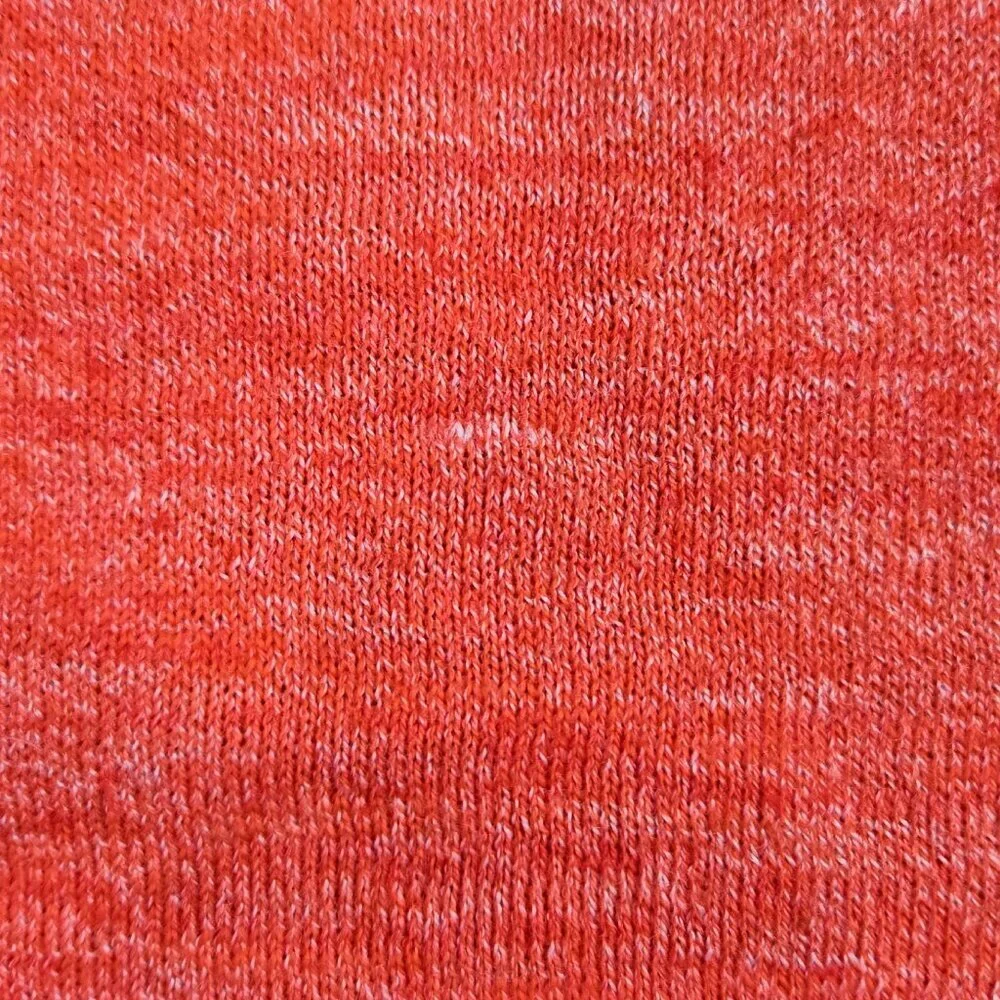 J. Crew Linen Blend Heather Orange Red Crew Neck Lightweight Sweater C4089
